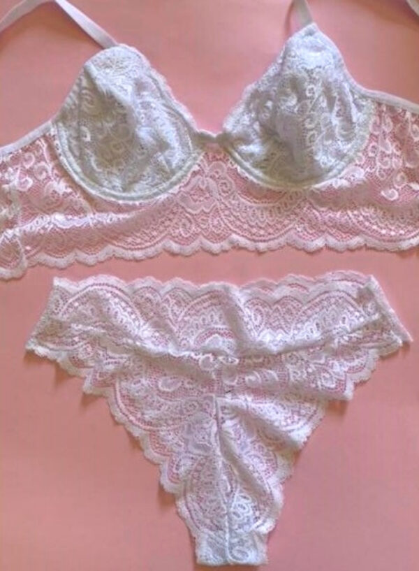 Conjunto Talita da coleção da Evelyn lingerie na cor branca